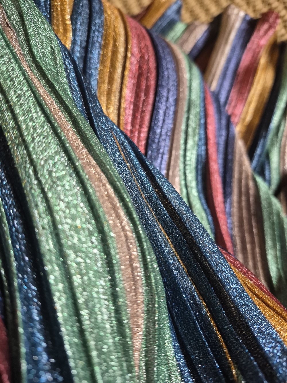 Hutch Multicolor Metallic Stripe Midi Dress. Has Pockets! - Picture 6 of 7